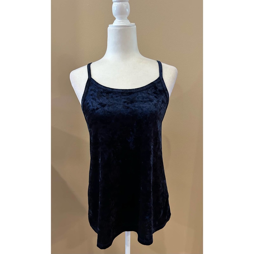 Anthropologie Allison Joy Blue Velveteen Tank Top Cami, Size S